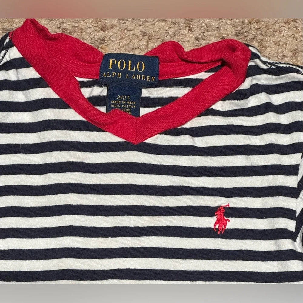 Ralph Lauren | Boys Polo V-Neck Tee Shirt | Size 2T - Picture 2 of 3